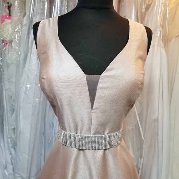 Light Mocha Shimmer Ballgown - Picture 3 of 7